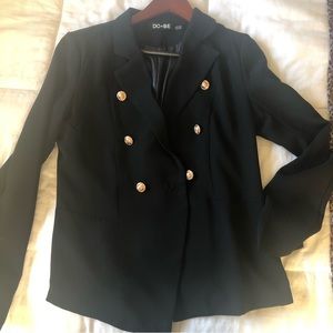 Large DO+BE Black Blazer with Gold Button Detail